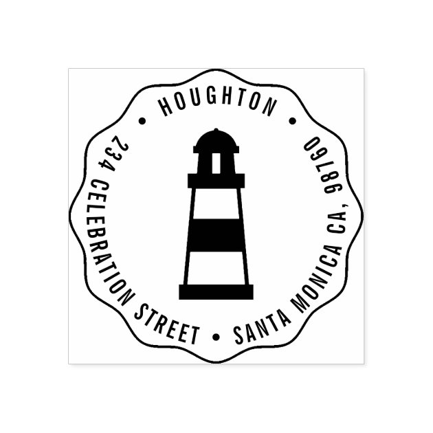 Personalized Navigation Beacon Lighthouse Sea World Design Monogram Family Return Address Rubber Stamps Personalized Navigation Beacon Lighthouse Sea World Design Monogram Family Return Address Rubber Stamps